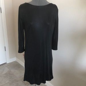 Black back opened knit dress by Grace.